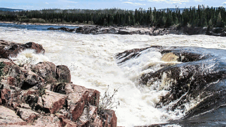 Rapids at the Churchill river in Canada