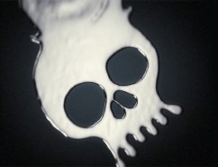 liquid mercury formed to a skull