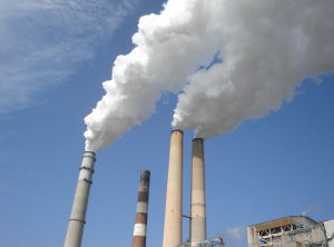 photo showing power plant stack emission 